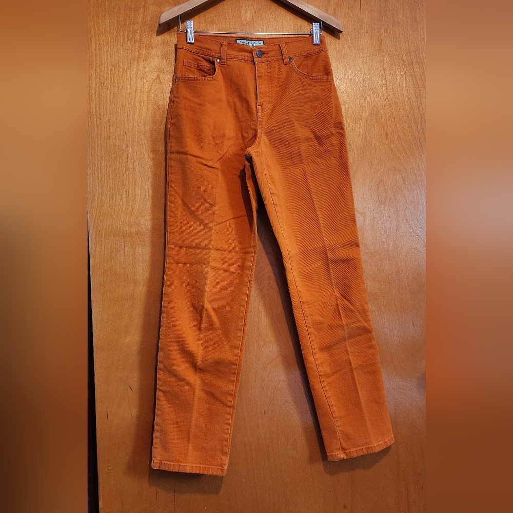 Harvest Orange High-Waisted Straight Leg Jeans